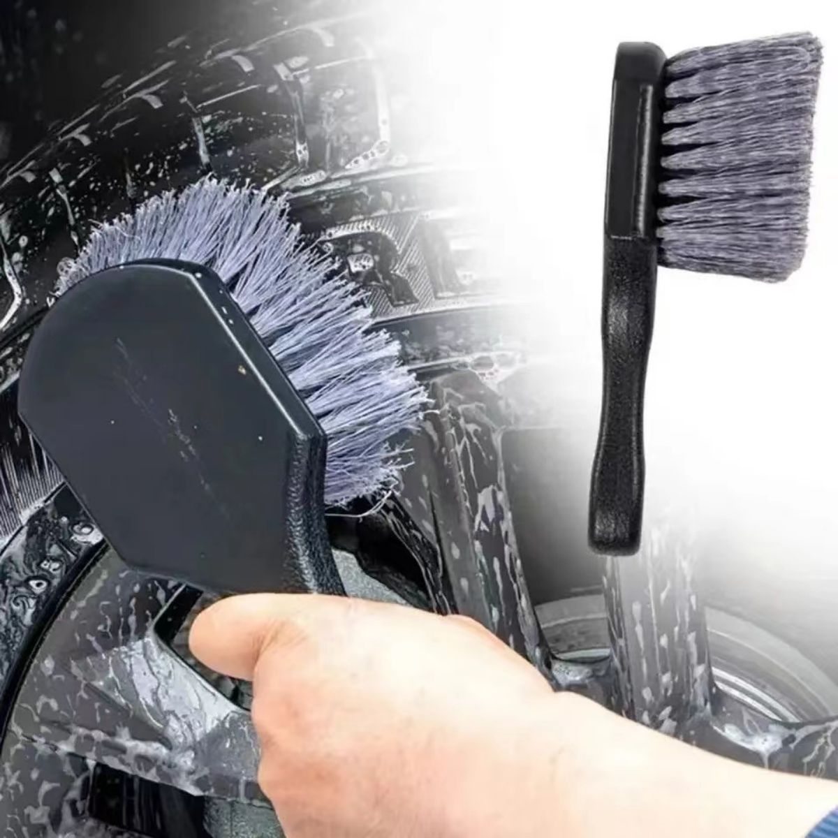 Car Cleaning Brush - Reinigingsborstel voor autowielen Detailborstel Korte steel