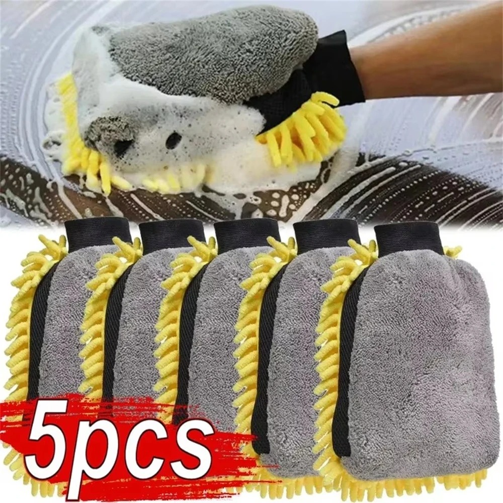 Detailing Brush Set - 1/5 Stuks Auto Washandschoenen Waterdichte Microfiber