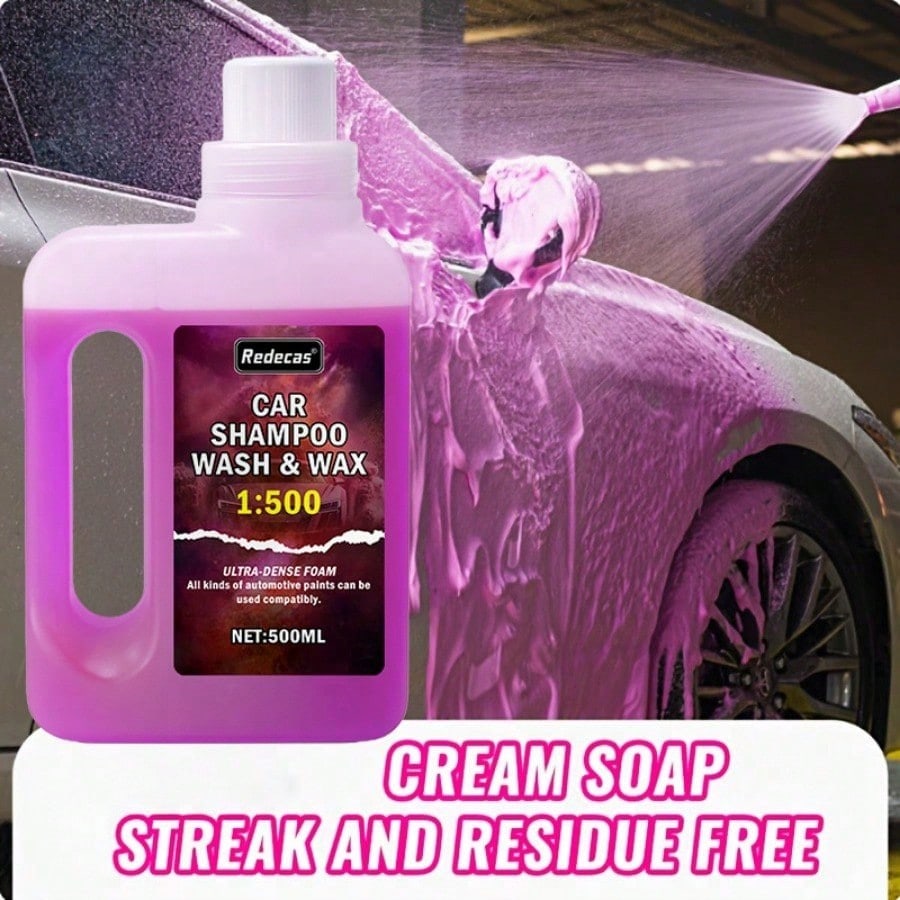 Car Wax Ceramic Coating - 500ml roze schuimwasmiddel voor auto's, hooggeconcentreerde