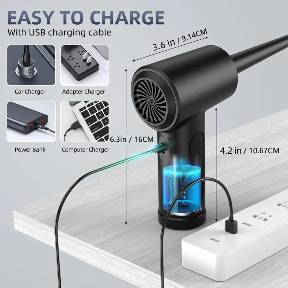 Elektrische draadloze luchtbla - Dryer Car Blower recensie en prijs